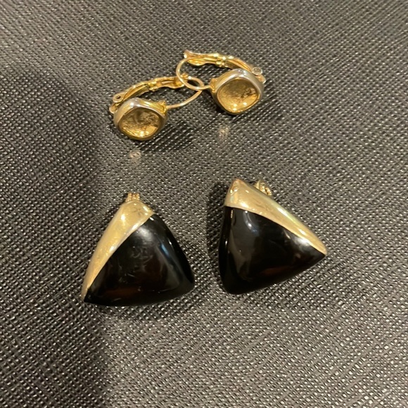 Monet Jewelry - 2 pair of Monet earrings for unpiercrd ears. Gold.